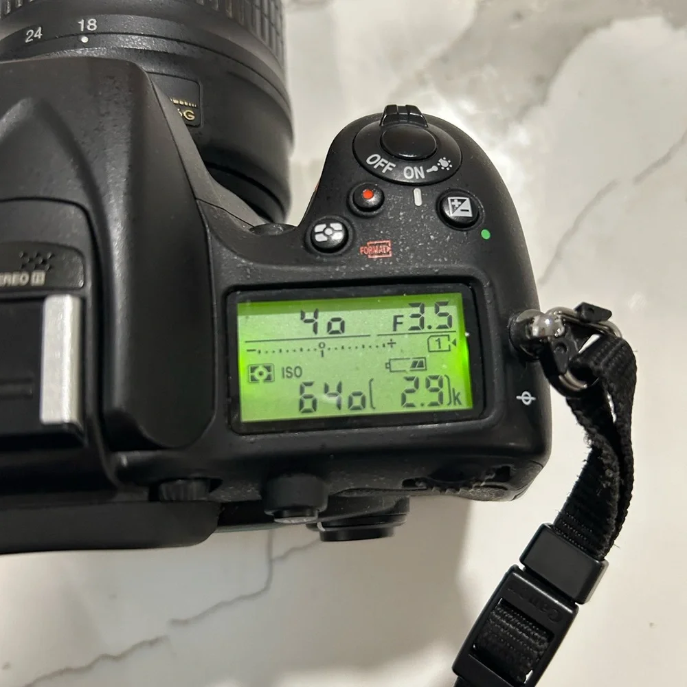 Nikon Black DSLR Camera Body with Rear LCD and Neck Strap